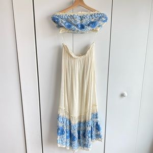 Free People two piece skirt and tube top